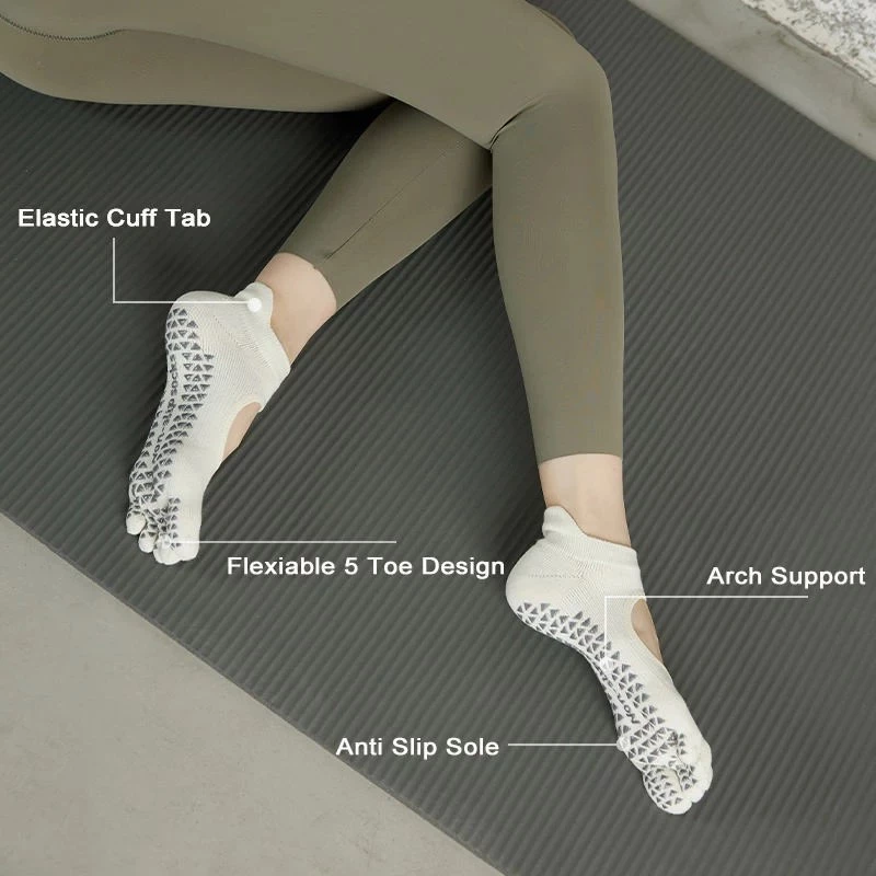 Custom Anti-Slip Grip Exercise Yoga Socks, Non-Slip Grip Socks Wholesale, Yoga Socks for Studios